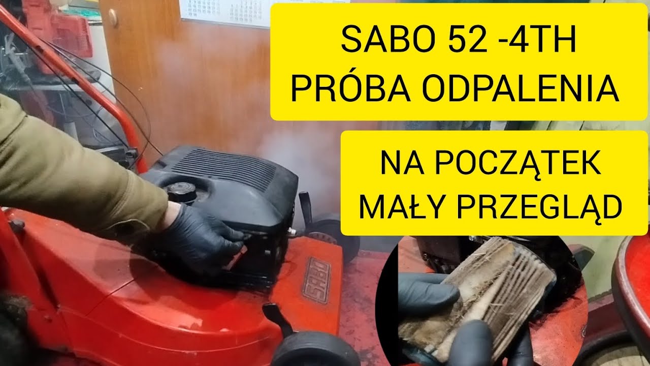 Kosiarka SABO 52 -4TH turbo star- mały przegląd i próba odpalenia po długim postoju
