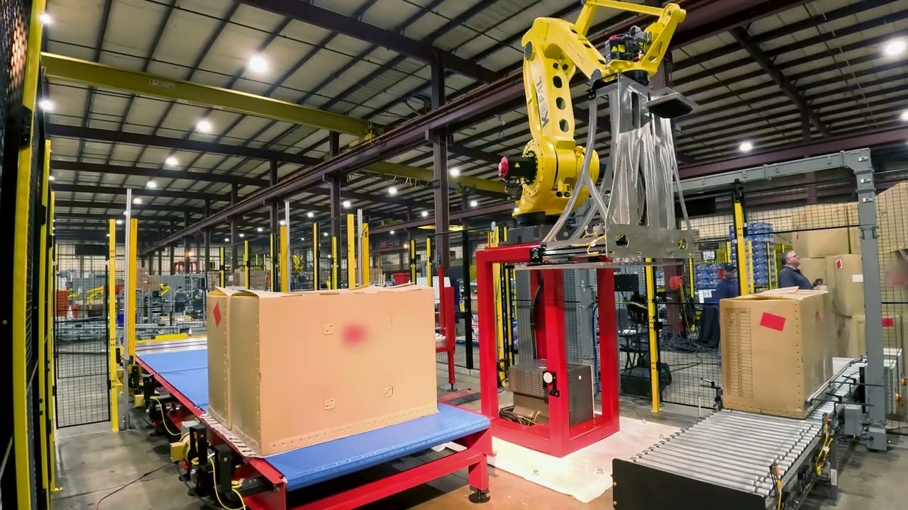 KPal Robotic Palletizing System with Spatula EOAT that Includes Sheet Picking Functionality