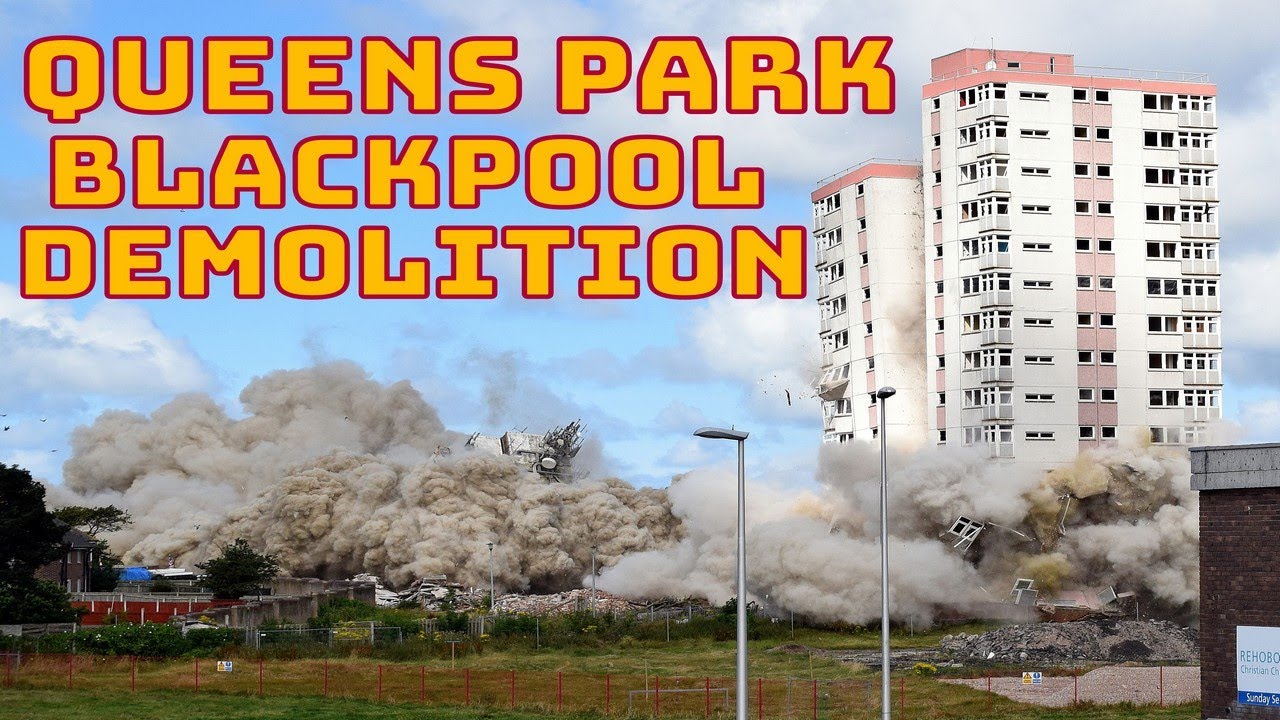Blackpool : Layton Queens Park Flats Demolished