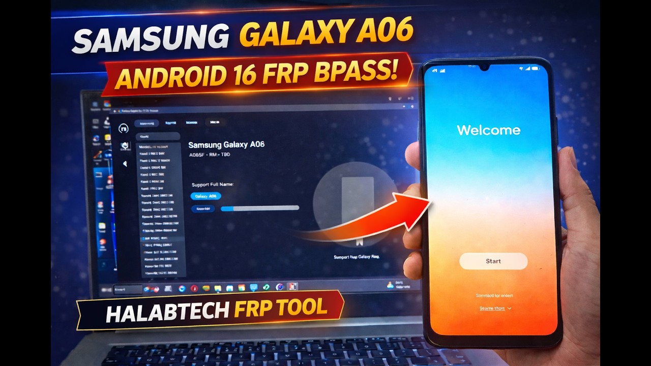 Samsung Galaxy A06 FRP Bypass (Android 16) | Halabtech Tool 🔥 Easy Method