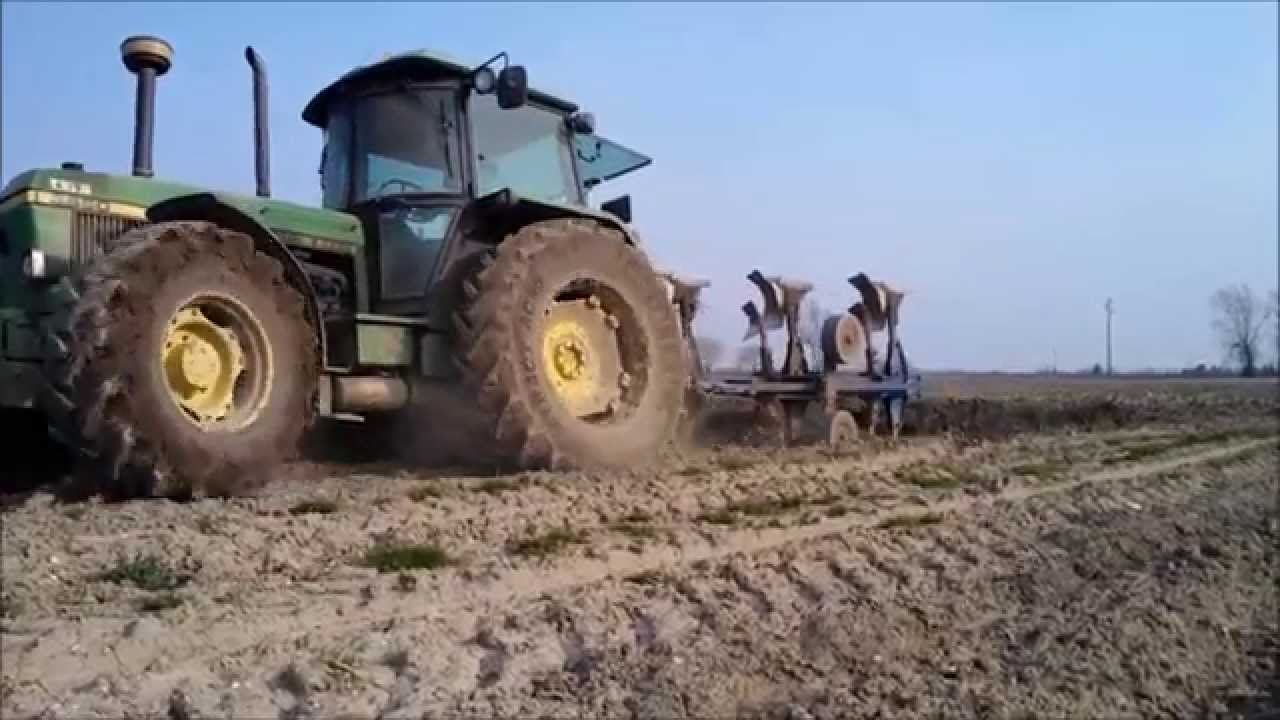 Aratura-plowing con John Deere 3650 e trivomere a Barbeano (PN) [50 iscritti]