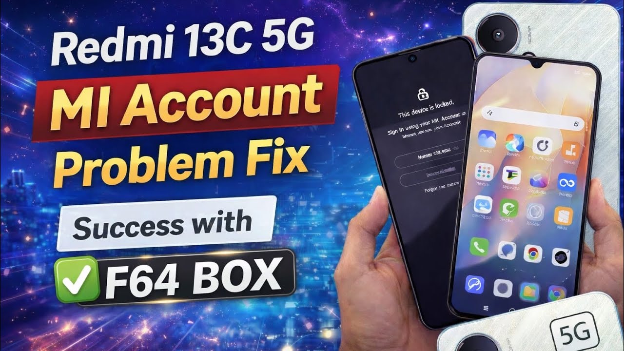 Redmi 13c 5g Mi Account Unlock | Fix (F64 BOX)