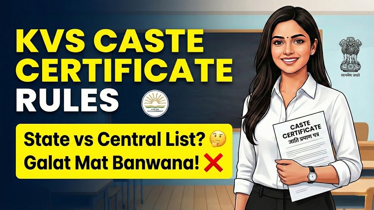 KVS Caste Certificate Rules 2026-27 | Central vs State List? 🏛️ | Admission Reject होने से बचाएं! 
