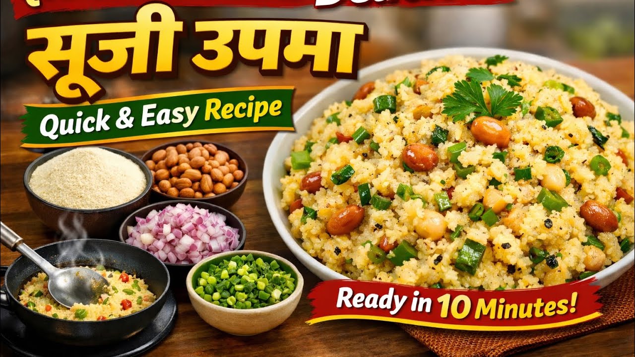 Quick & Easy Suji Upma Recipe l Perfect Suji Upma Recipe l Healthy & Quick Suji Upma Recipe