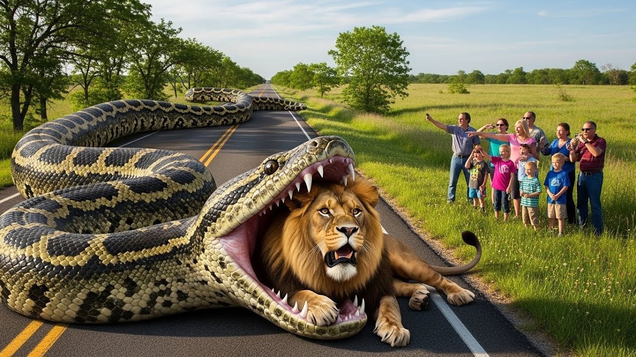 Giant Anaconda vs Lion in the Jungle | Shocking Wildlife Rescue Caught on Camera 🐍