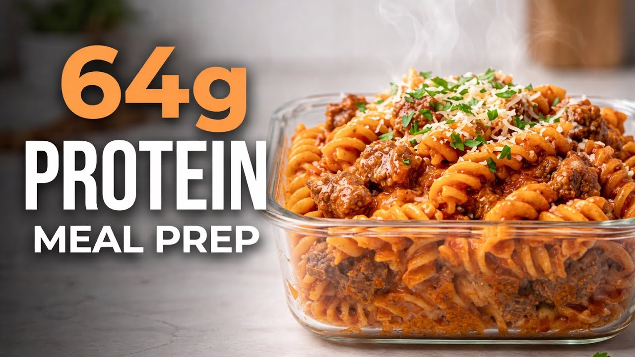High Protein Fusilli Pasta | 64g Protein Meal Prep