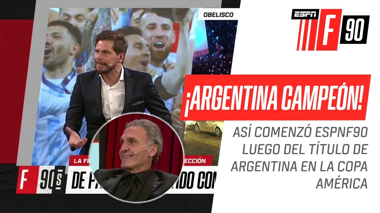 ¡La REACCIÓN del Pollo #Vignolo y el equipo de #ESPNF90 tras el título de #Argentina!
