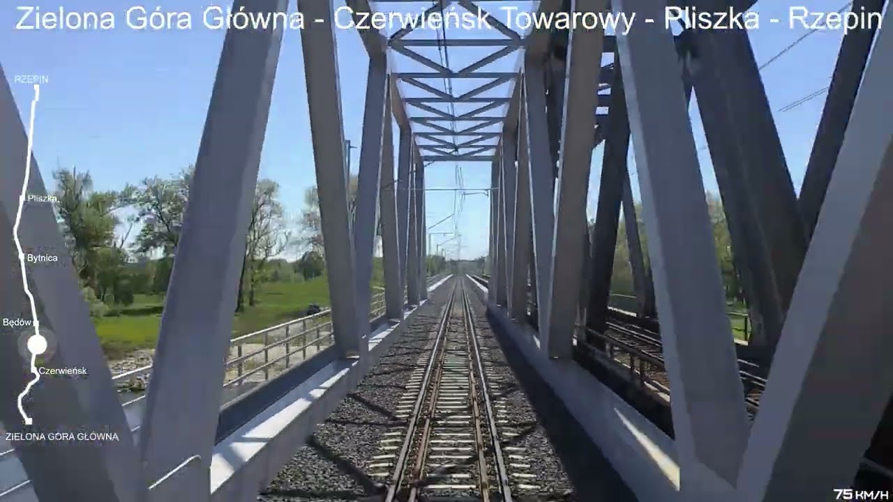 ZIELONA GÓRA GŁÓWNA - CZERWIEŃSK TOWAROWY - RZEPIN MIASTO - RZEPIN bez zatrzymywania