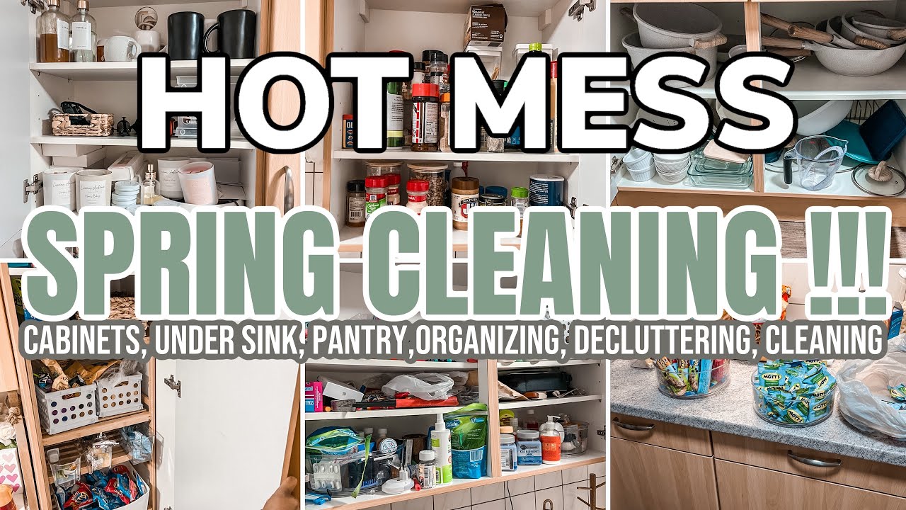 MESSY SPRING CLEAN WITH ME | SPRING CLEANING, DECLUTTERING, ORGANIZING 2022 | KITCHEN ORGANIZATION