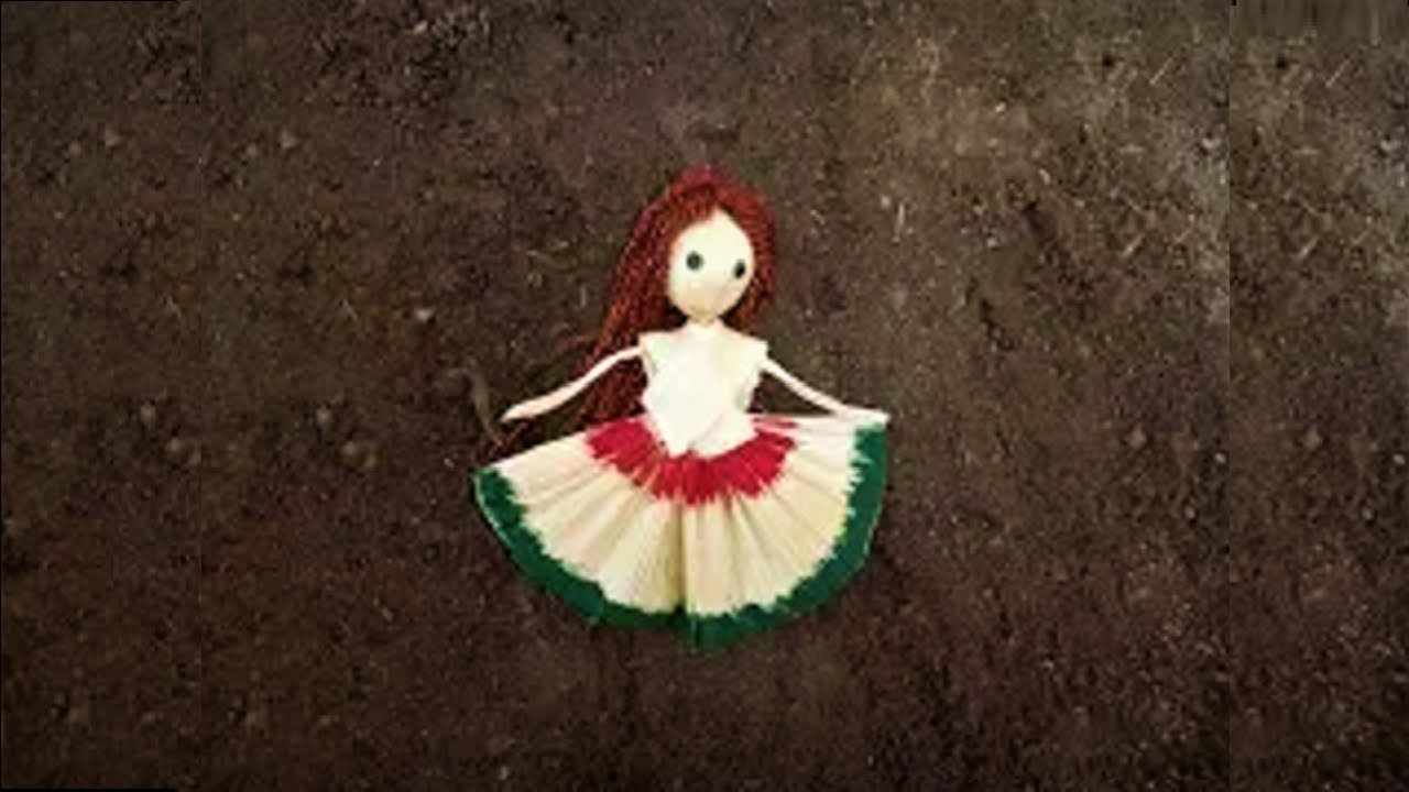 Muñeca con  hoja de maíz- fiestas patrias/pipe cleaner