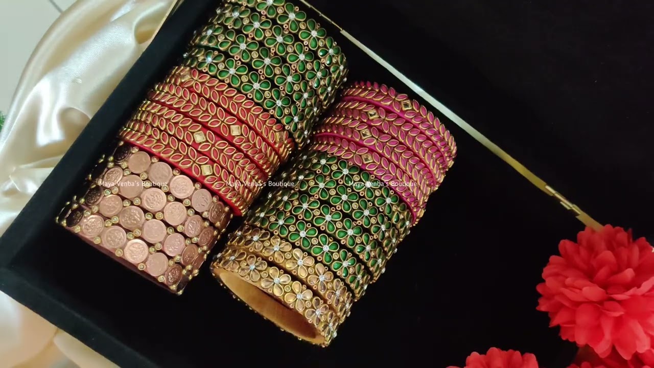 Customized Assorted Kundan Bangles | Kada Bangles | Maya Venba&rsquo;s Boutique