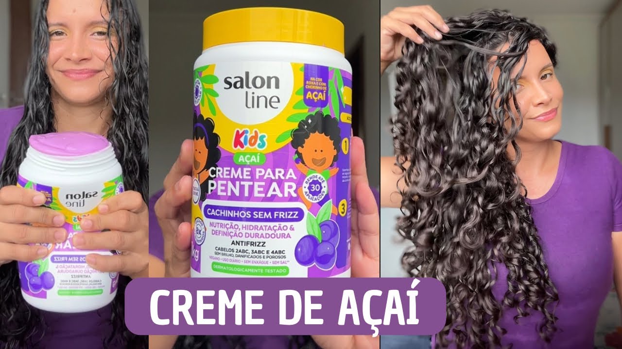 CREME DE AÇAÍ CACHINHOS SEM FRIZZ DA SALON LINE