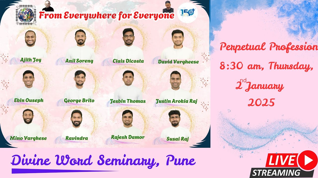 Perpetual Profession at Divine Word Seminary, 8: 30 am, 2 jan 2025