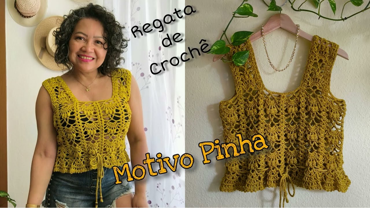 Regata de Crochê Motivo Pinha