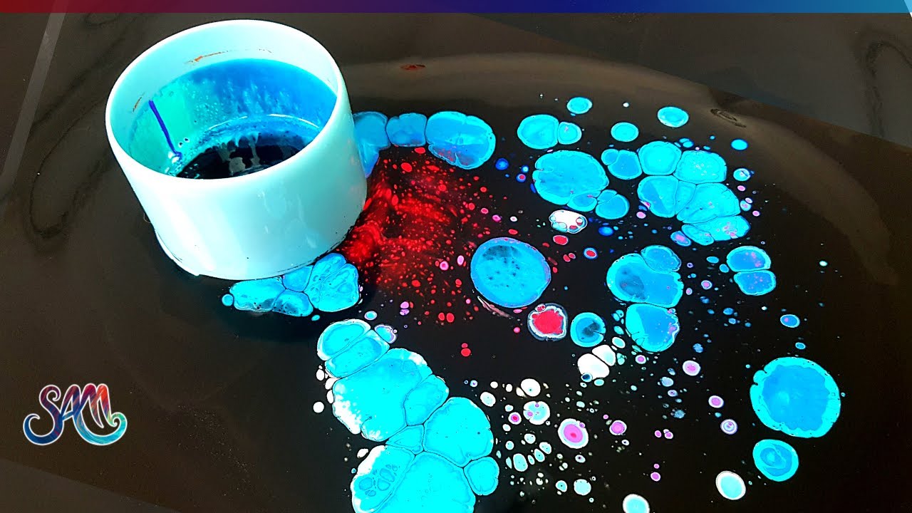 Traveling Open Cup - Acrylic Pouring🌌Cells without silicone | Fluid Art for Beginners