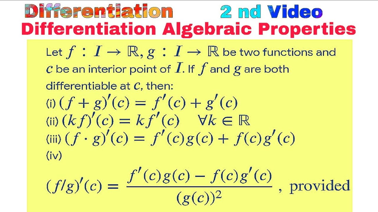 Differentiation Algebraic Properties