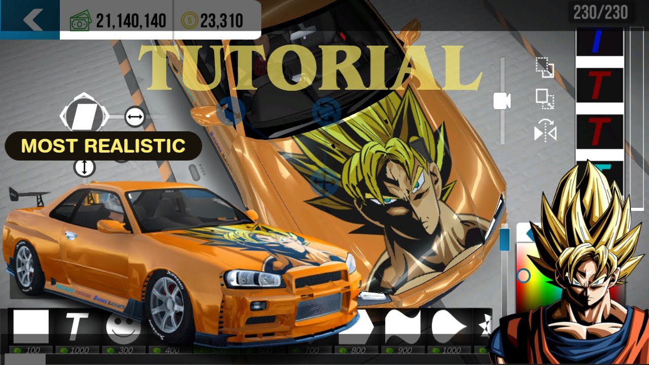 Realistic GOKU itasha on R34 TUTORIAL | CAR PARKING MULTIPLAYER