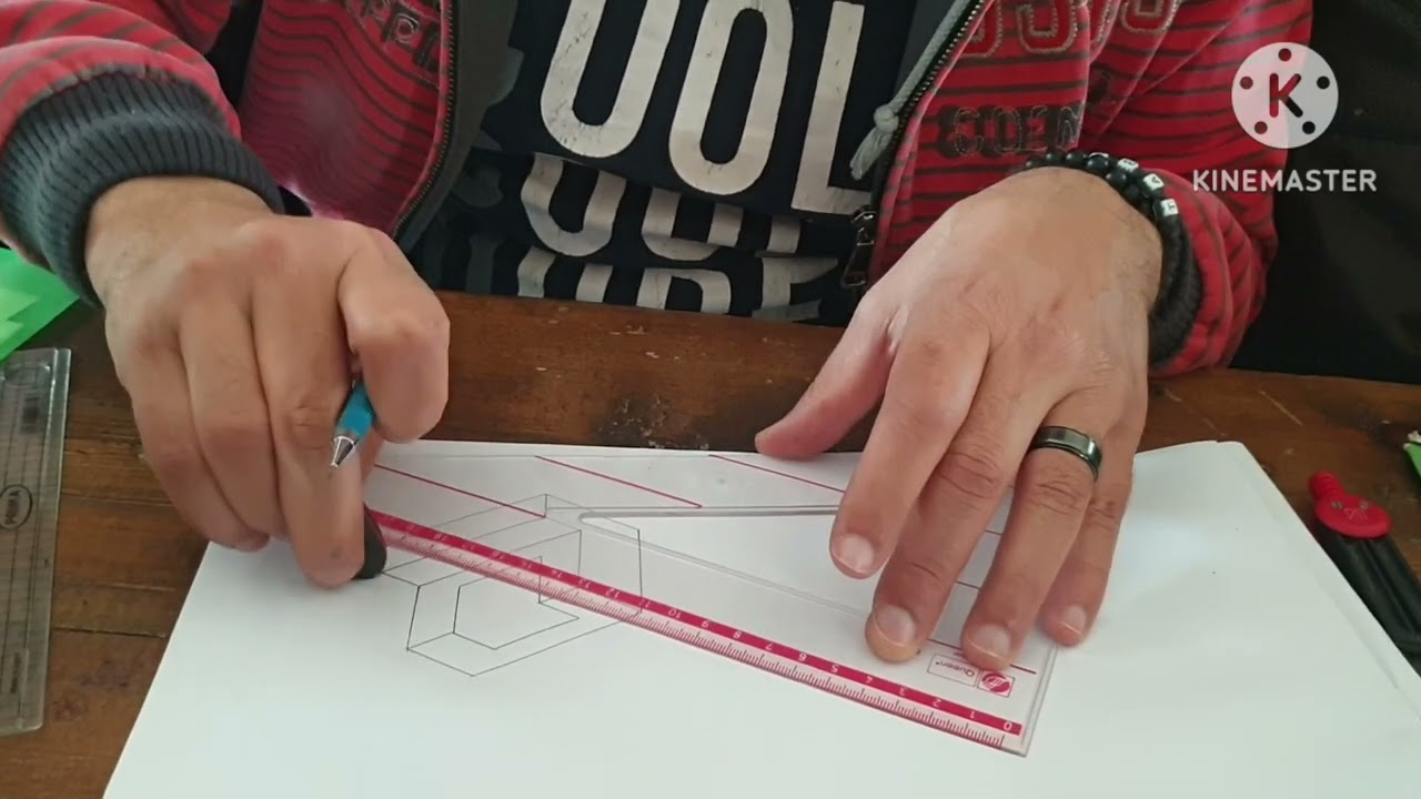 جدارات lالصف الأول lفنى الات كهربيةlرسم المنظور الهندسي والمساقط الثلاثةlتامر عبدالله