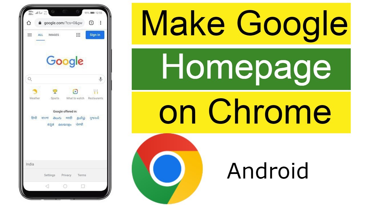 How do I make Google my Homepage on Chrome? (Android)