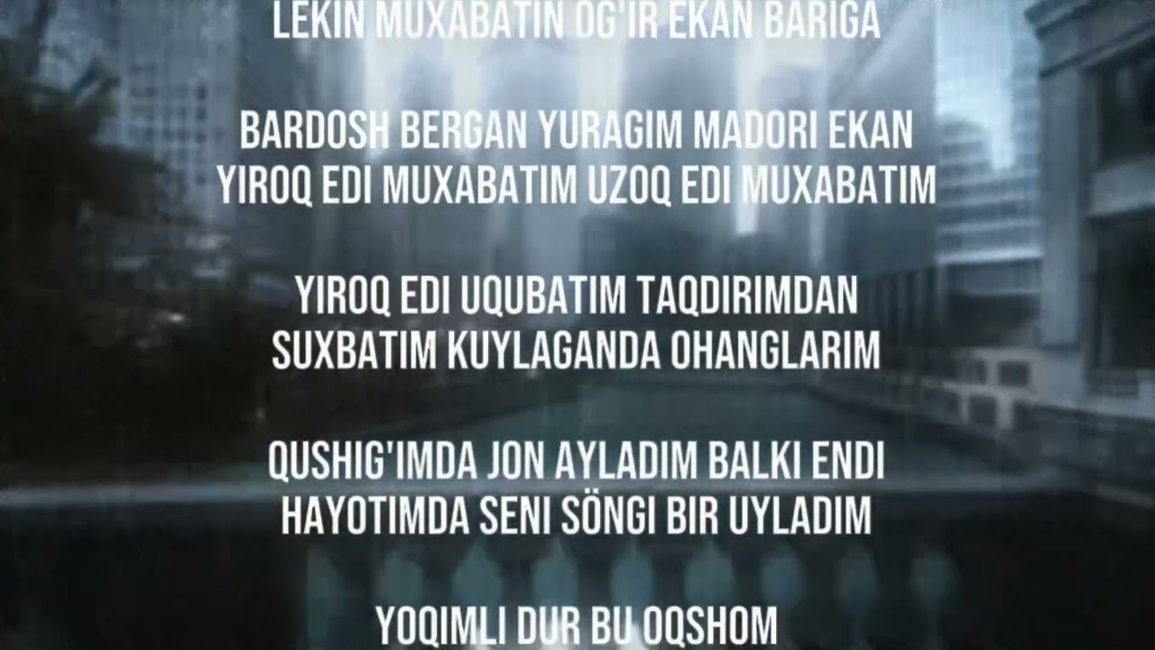 YOQIMLI OQSHOM text (uzmir feat minor) #minor #uzmirmedia #uzmir #rap
