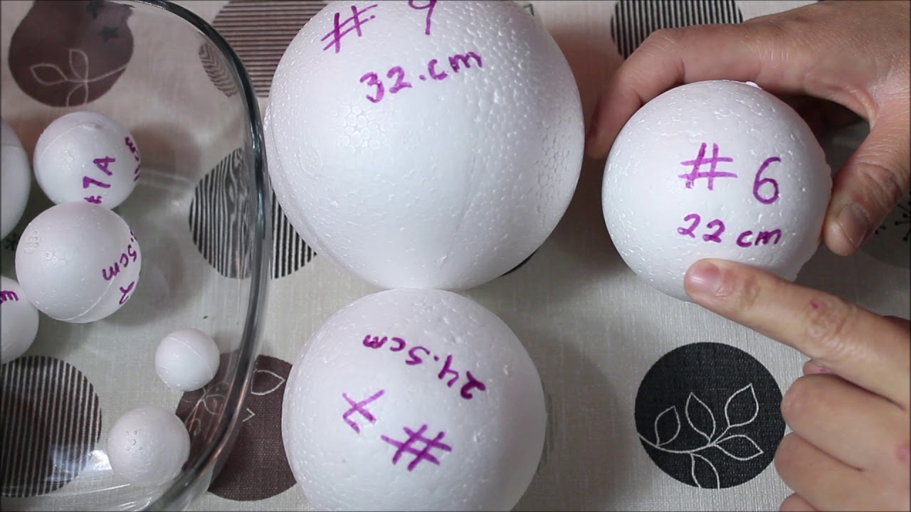 Tamaño de Bolas de Unicel para hacer Fofuchas y manualidades con técnica de termoformado ℹ️