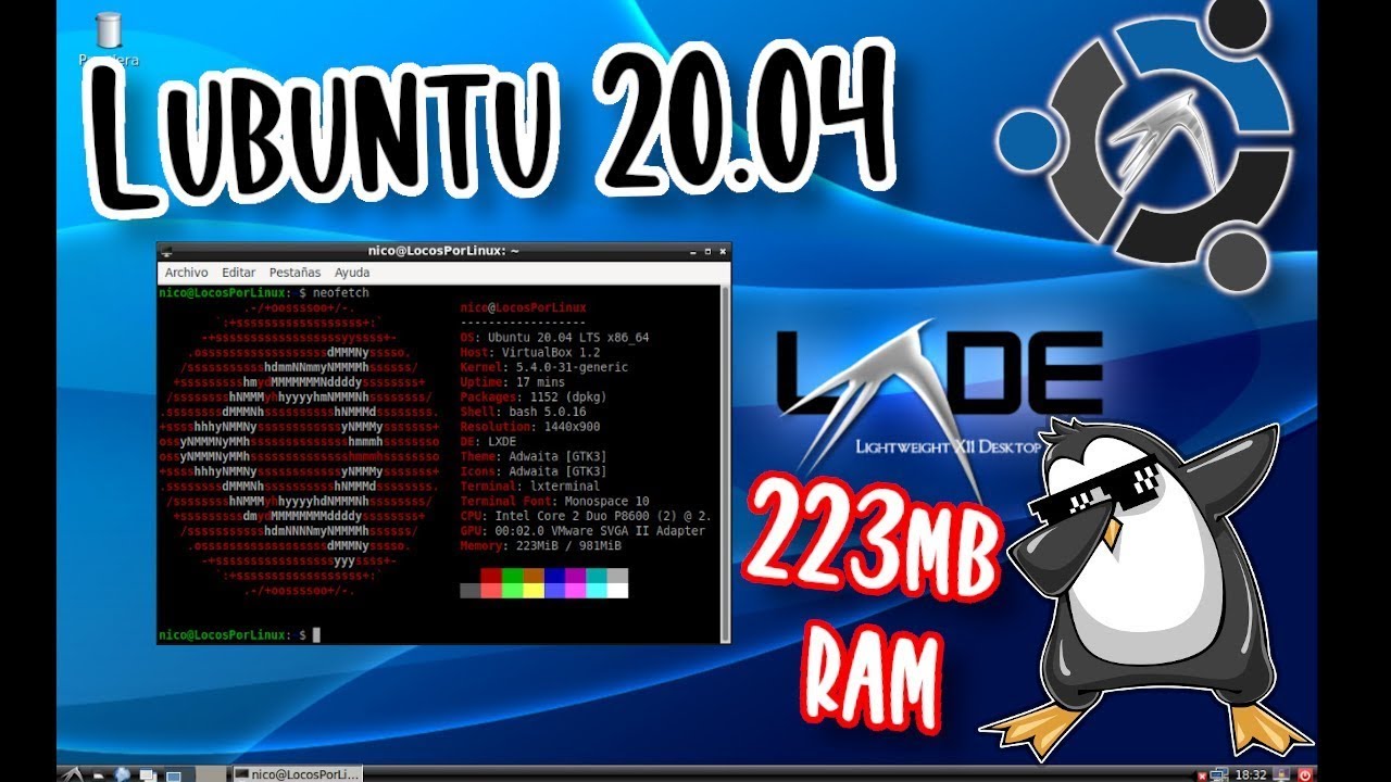 Ubuntu Minimal 20.04 Focal Fossa - LXDE (Lubuntu Minimal)