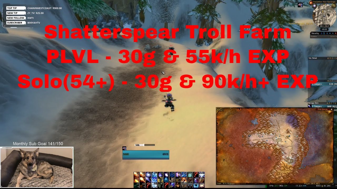 Alliance Shatterspear Jump Route and Pull Power Level Guide 30g+ & 55k OR Solo 90k EXP Per Hour