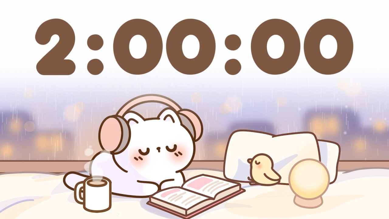 2 Hour Timer 🐱 2 Hr Study Timer for Classroom Focus