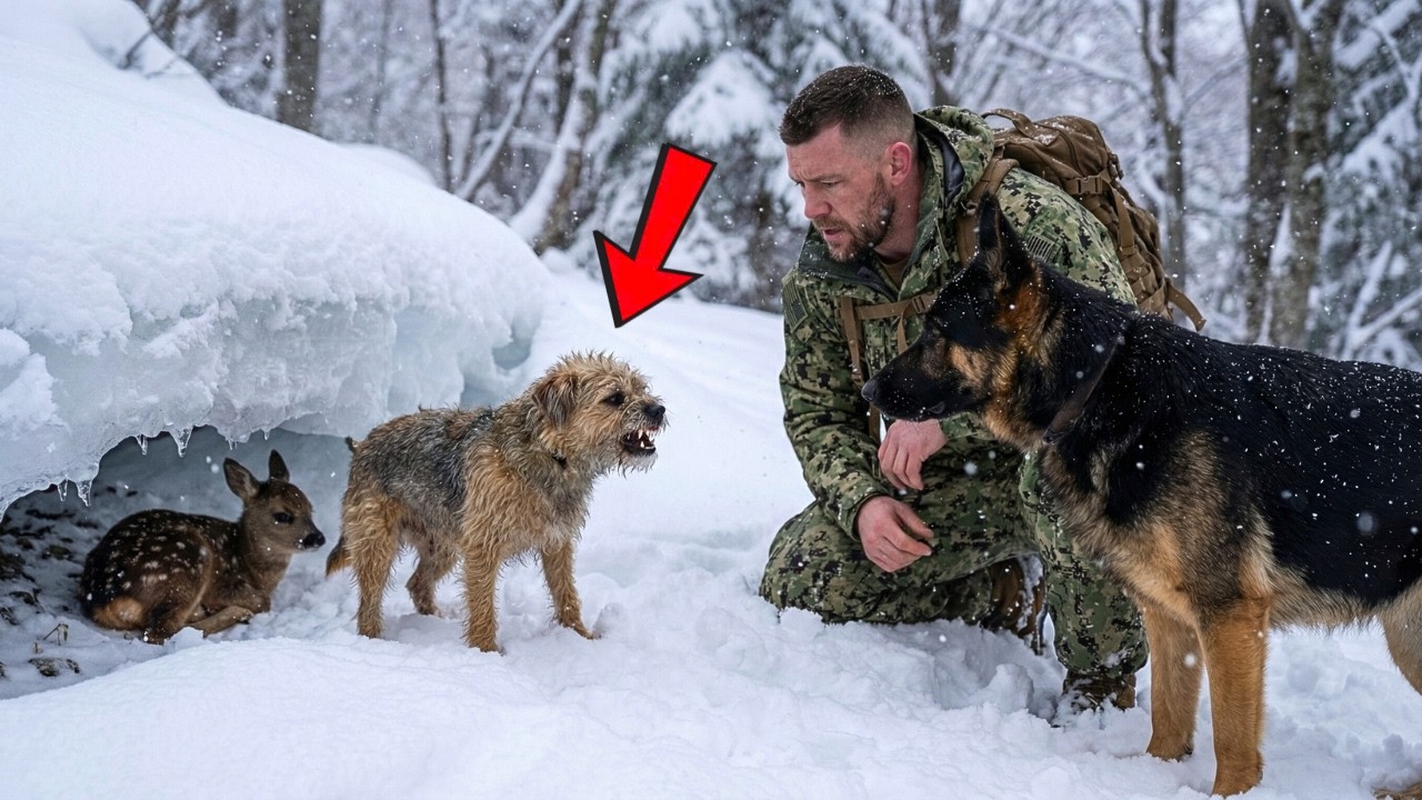 Navy SEAL and His K9 Found a Stray Dog Protecting a Baby Deer...What Happened Next Left Him in Tears