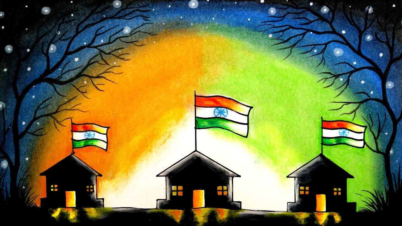 har Ghar tiranga drawing/independence day drawing/poster on independence day/har Ghar tiranga poster