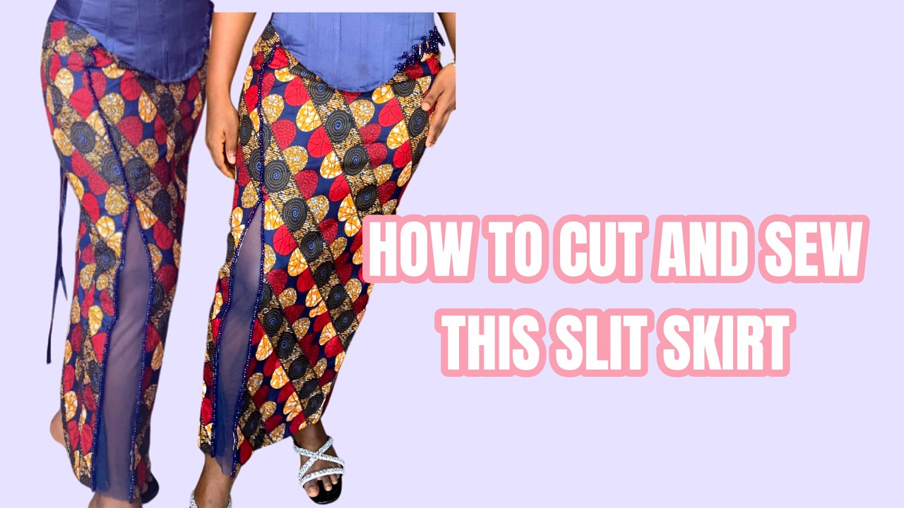 How to cut and sew a Perfect Pencil Slit Skirt | skirt cutting and stitching for beginners