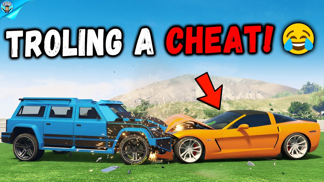 Троллинг жалкого ЧИТЕРА-нарушителя режима бога в GTA Online!