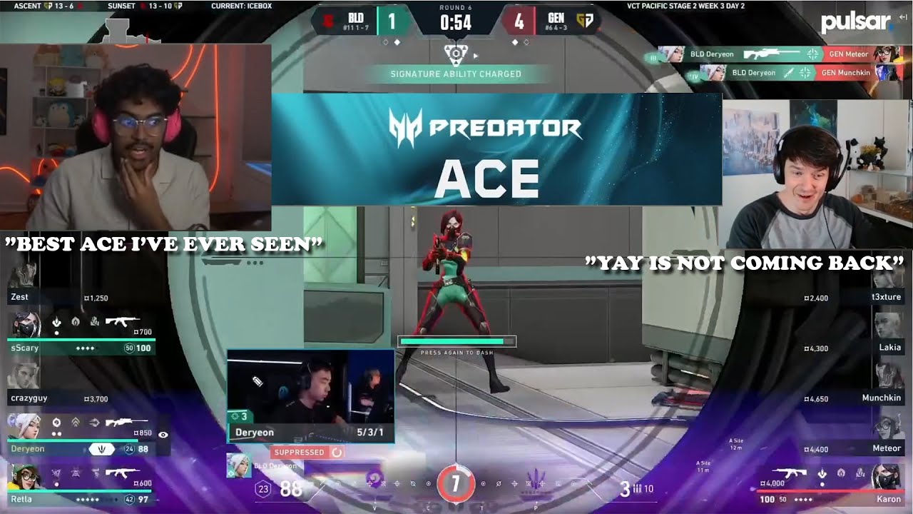 Streamers React to THE CRAZIEST ACE IN VCT! ( SEN Curry, Sliggy) | Bleed vs Gen. G