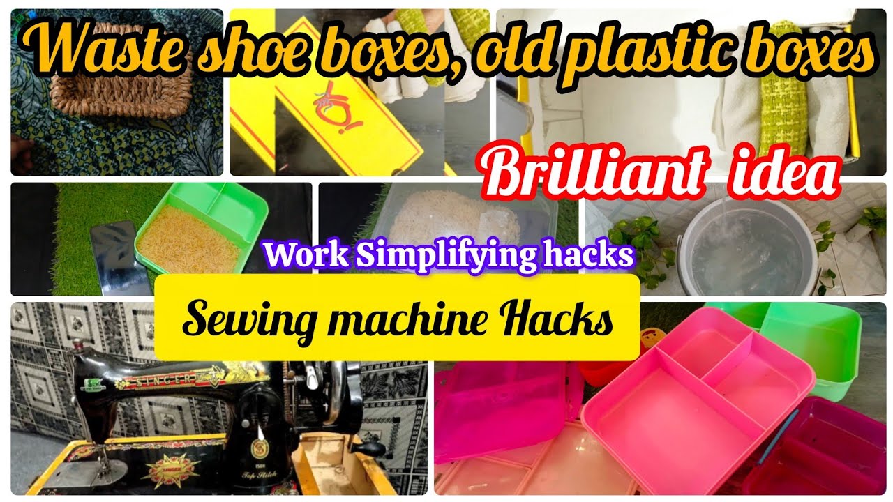 Old Shoe Boxes, plastic boxes ideas| Sewing machine hacks | Busy housewives work simplifying