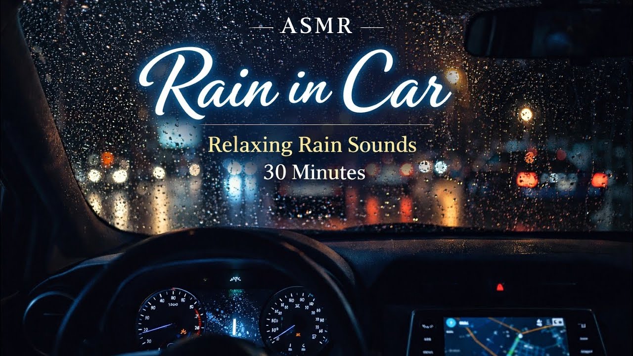 🚗 Rain in Car Night ASMR | Relaxing Rain Sounds for Sleep (30 Minutes)