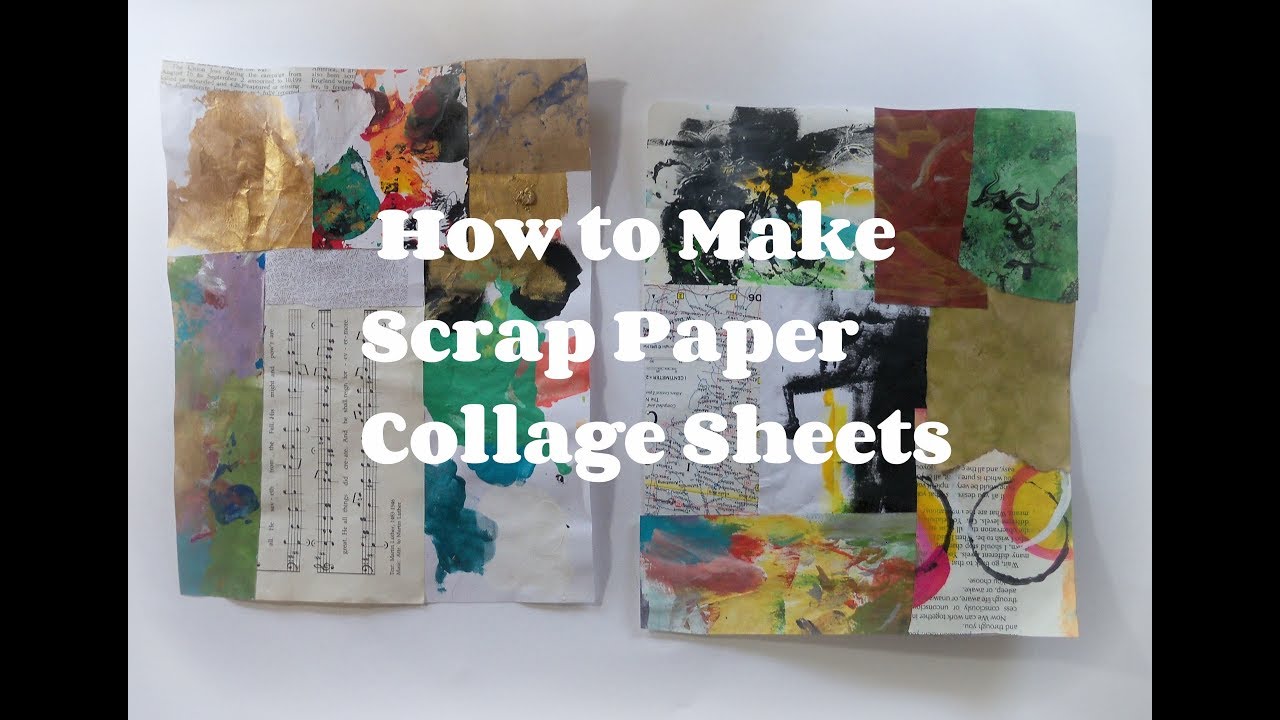How to make scrap paper collage sheets/ how to use paper scraps / use your scraps