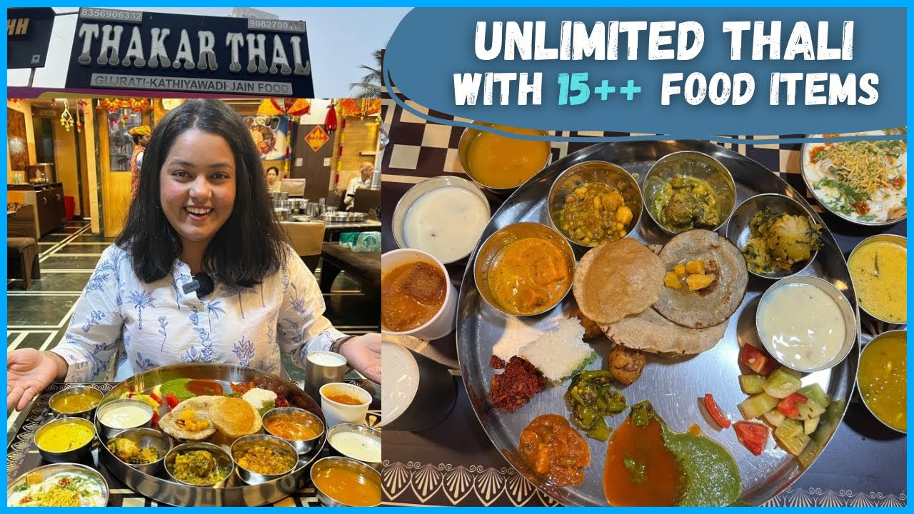 Gujarati Thali In Mumbai | UNLIMITED THALI | 15++ Varieties of food items| मुंबई Food | 4K