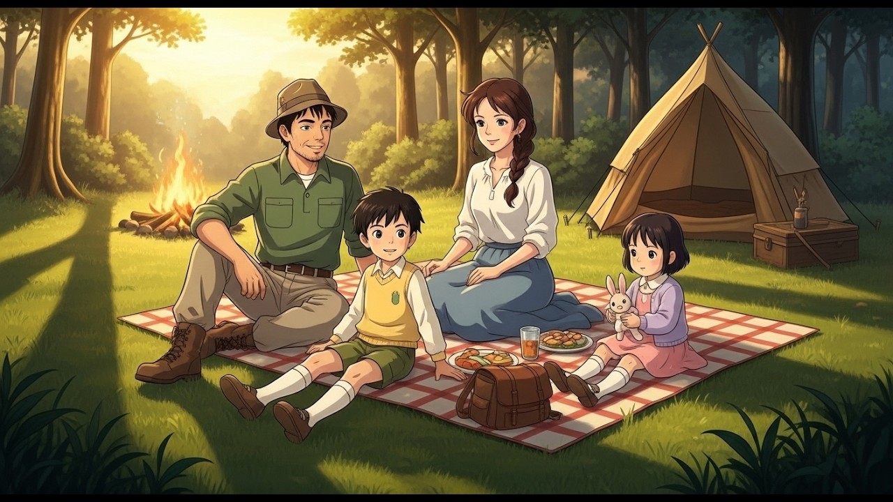 Peaceful Family Camping Trip 🌲 Cozy Nature ASMR Storytelling for Sleep | Lake, Tent & Morning Light