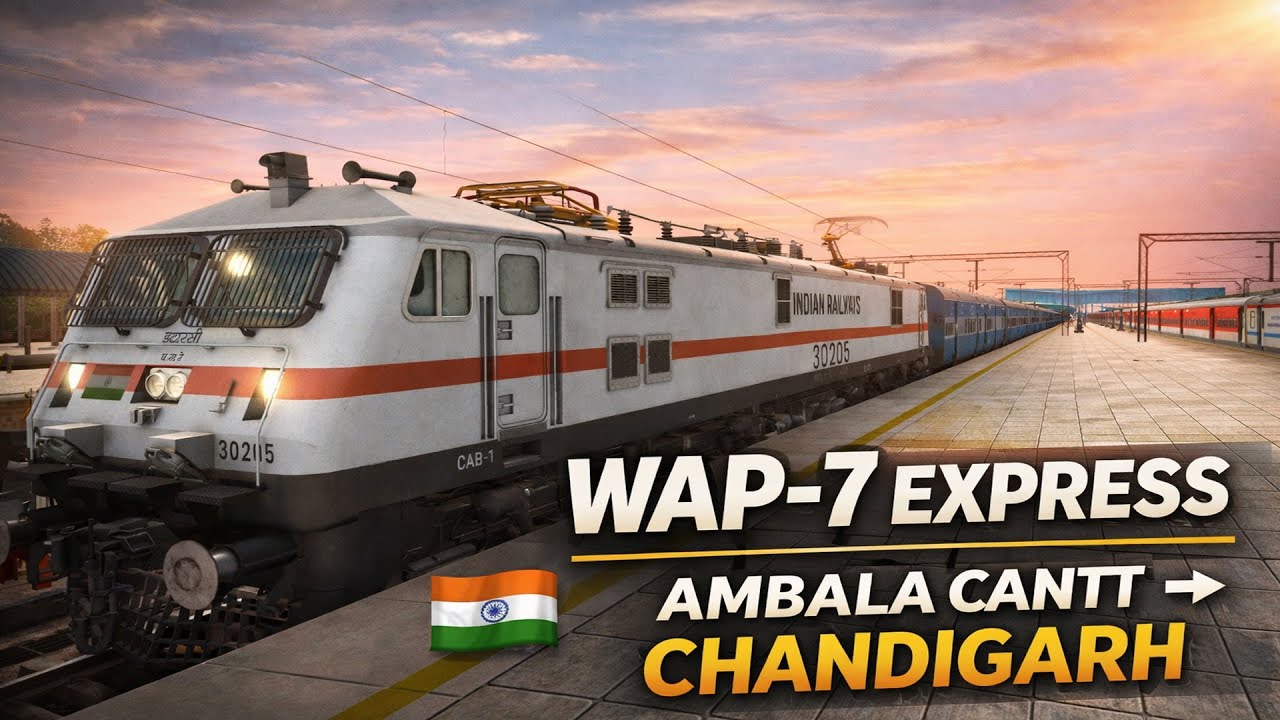 Train Simulator India | WAP-7 Mail Express Ambala to Chandigarh Full Journey