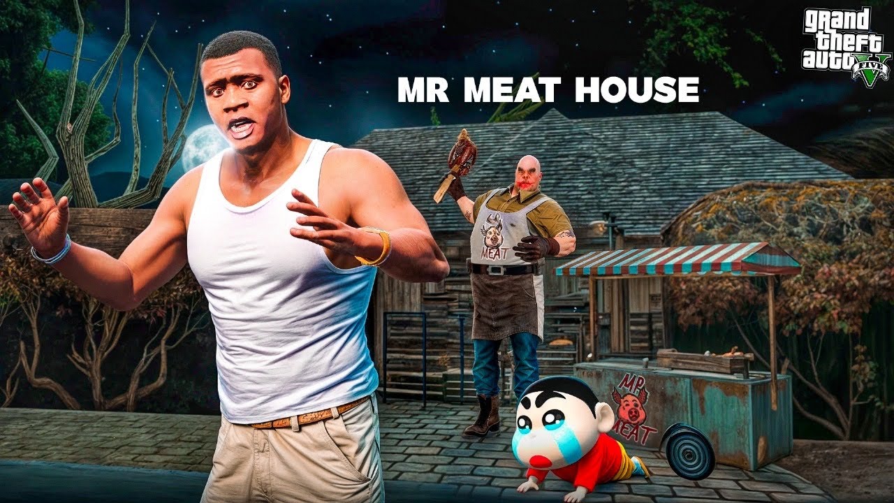 Franklin & Shinchan FOUND MR. MEAT&rsquo;S SECRET HOUSE in GTA 5