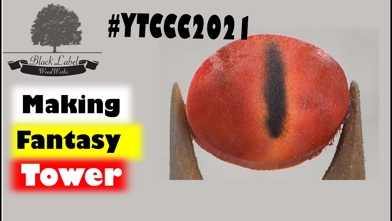 woodturning August #YTCCC2021 make a tower. Includes wood carving and air brushing wood.