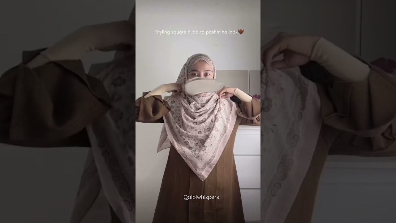 ✨ Full Coverage Hijab Tutorial with Square Hijab | Modest & Elegant Style #modeststyle #hijab