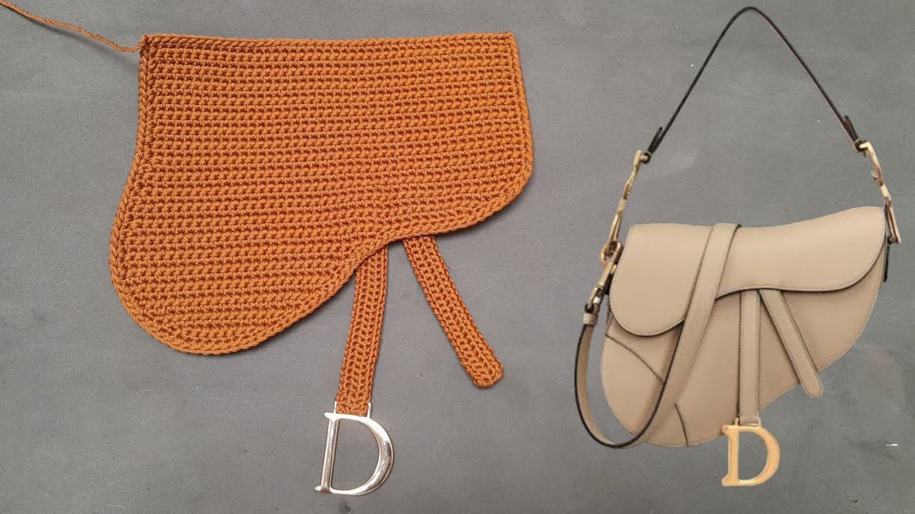 Crochet saddle flap bag || tutup tas sadel rajut