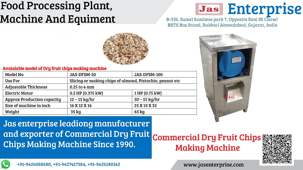 Dry fruit Chips Making Machine - Almond Cutter - Dryfruit Slicer| +91-9426088680 | jasenterprise.com