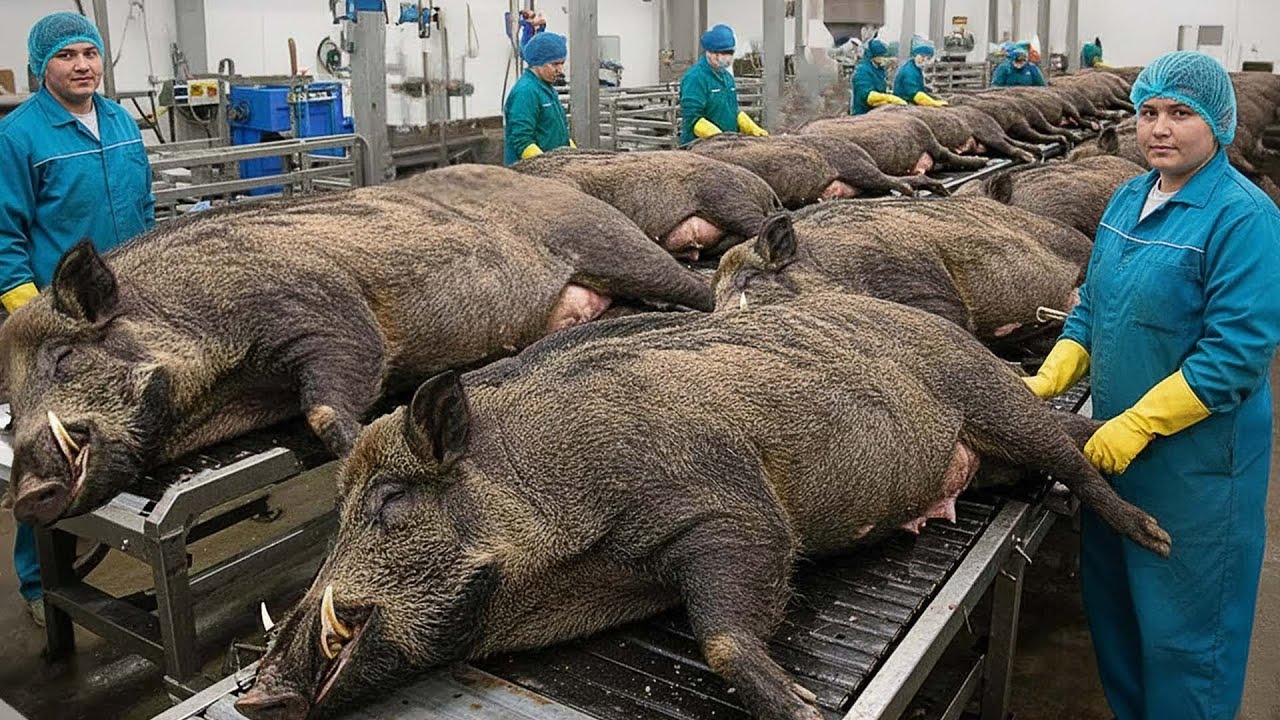 Inside a Wild Boar Processing Facility: From Farm to Premium Smoked Pork (Full Production Process)