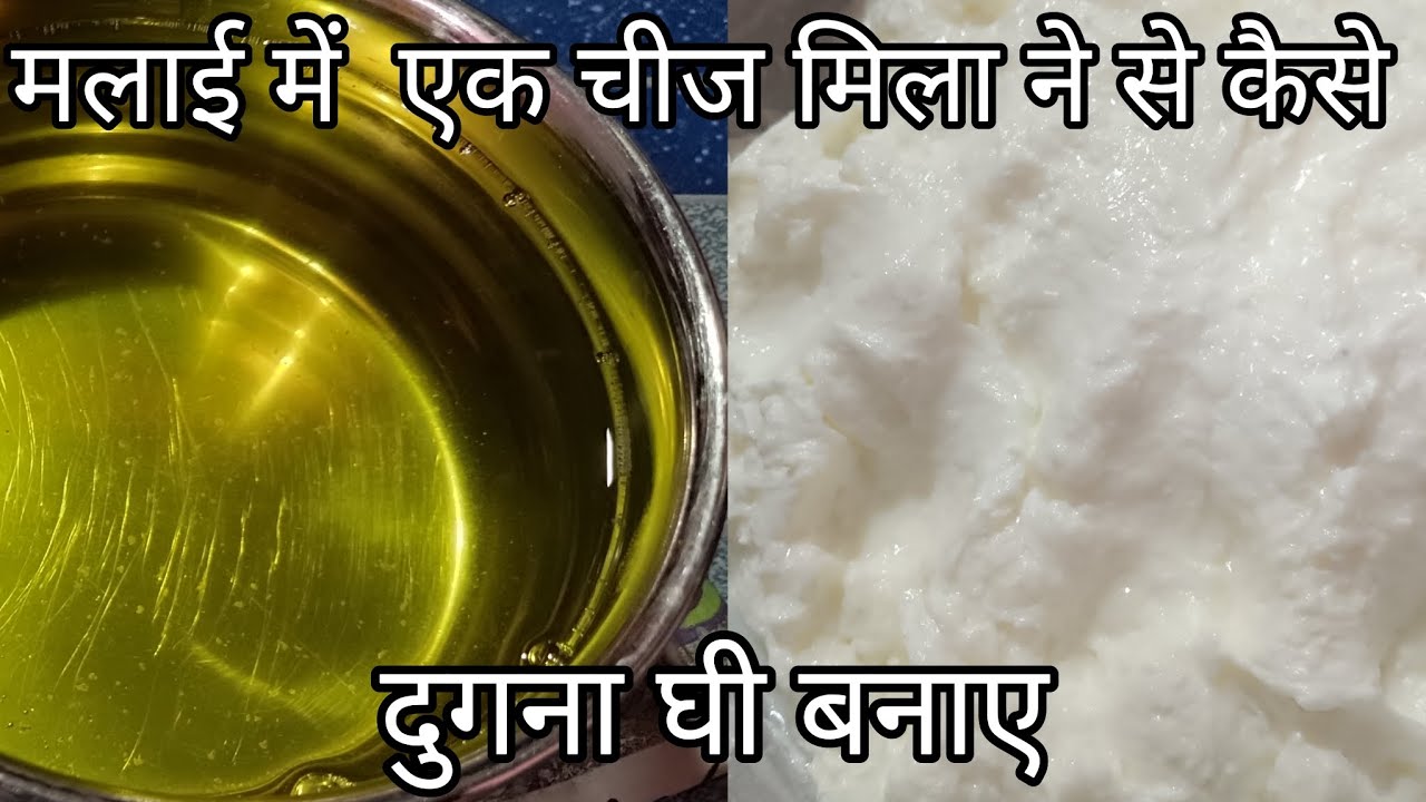 मलाई में एक चीज मिला ने से कैसे दुगना घी बनाये | घर में दूध से मलाई निकाले स्वादिष्ट घी बनाये#recipe