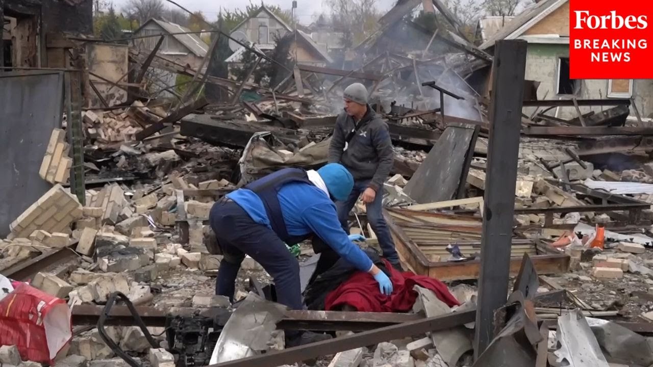 RAW VIDEO: Ukrainians Deal With Aftermath Of Russian Strikes On Kostiantynivka, Ukraine