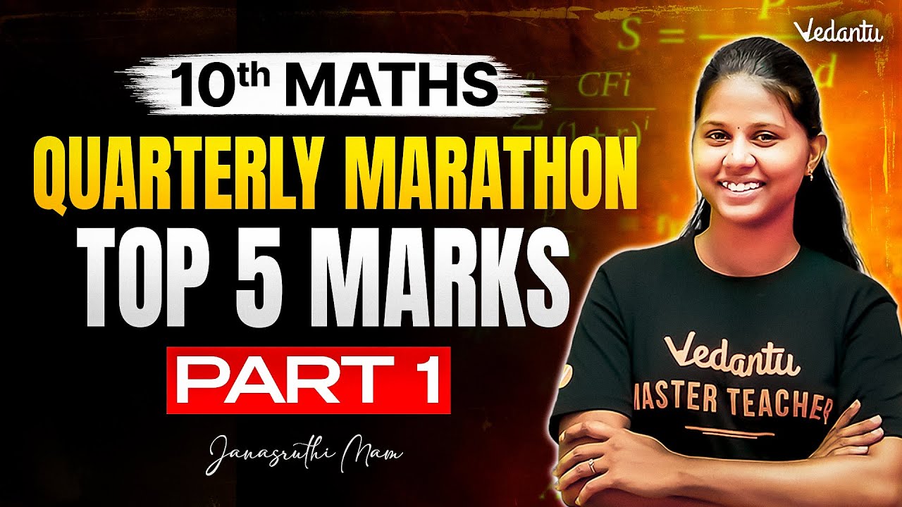 10th Maths Quarterly Marathon | Top 5 Marks Part 1 | State Board | Janasruthi Ma'am