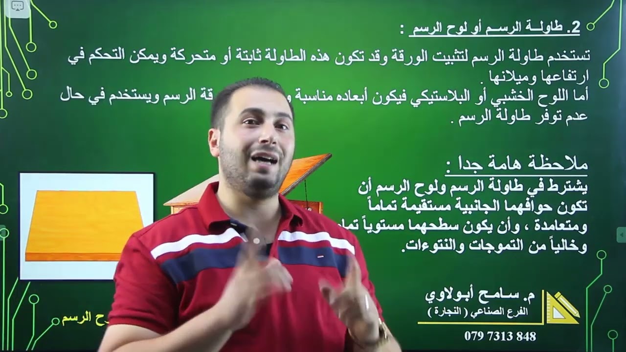 تأسيس مادة الرسم الصناعي (نجارة وديكور)  - م . سامح أبو لاوي