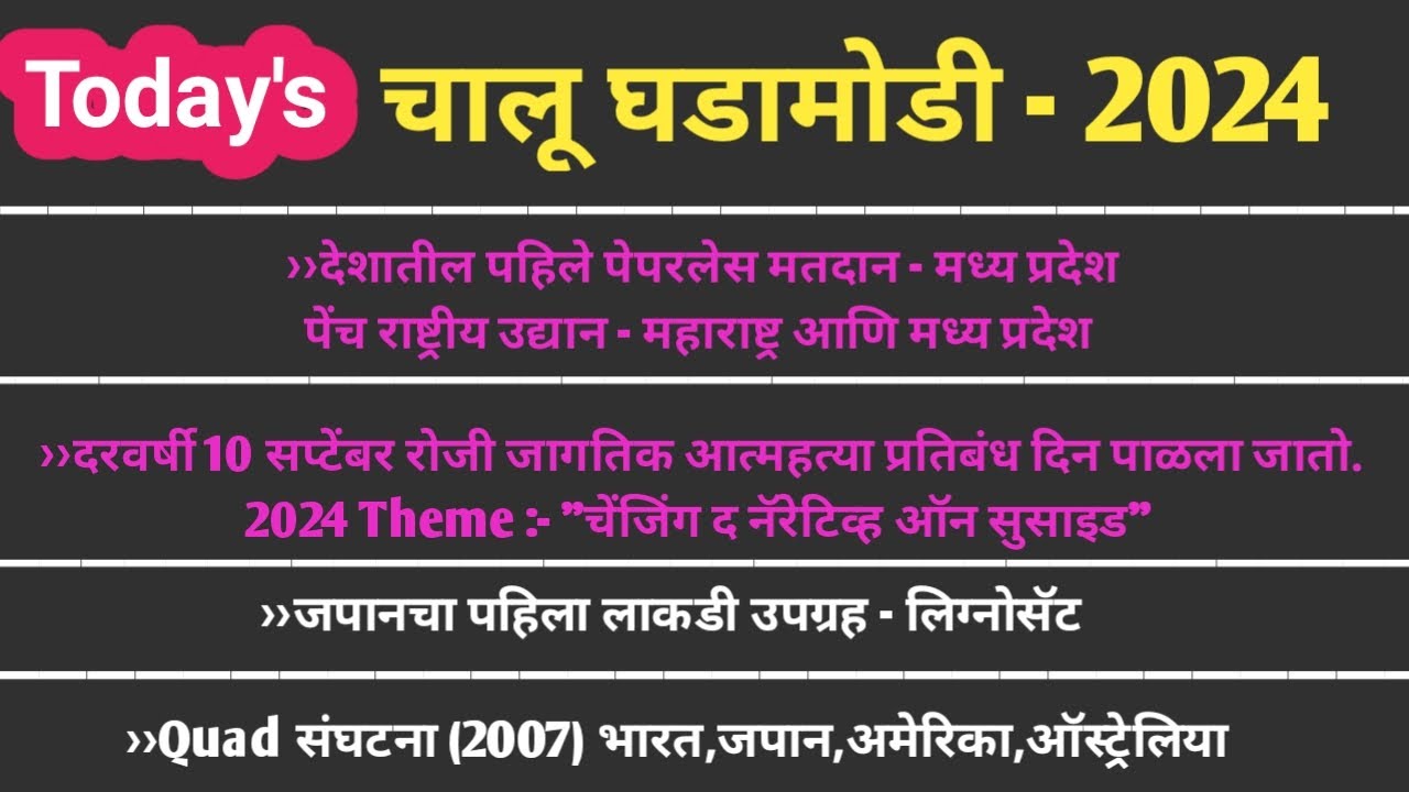 Combine Group B & C 2024 | | चालू घडामोडी 2024 | #combinegroupb&c #mpscupdate #marathicurrentaffairs